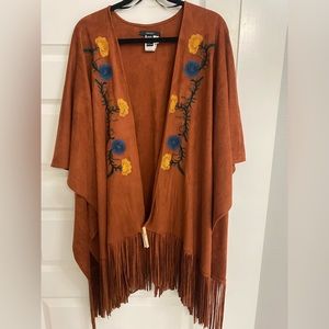 Forever 21 | Fringed Ruana | OS | Camel